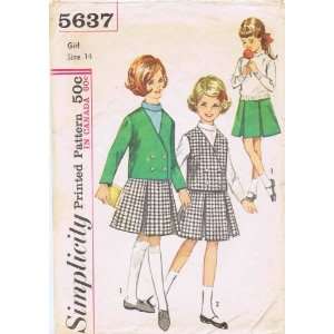   Sewing Pattern Girls Skirt Jacket Vest Size 14 Arts, Crafts & Sewing