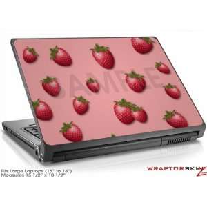  Large Laptop Skin Strawberries on Pink: Electronics