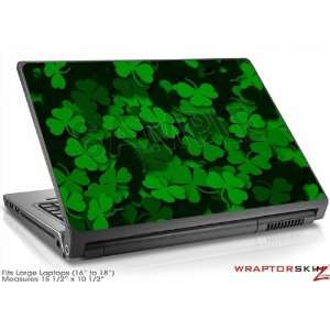  Large Laptop Skin   St Patricks Clover Confetti by 