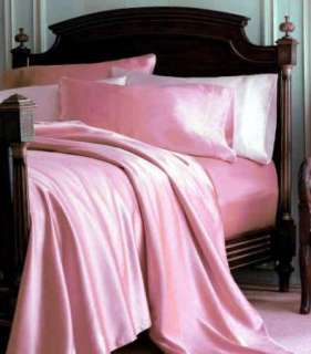 NEW 4p SILKY SATIN BED SHEET FLAT FITTED SET SOFT 350TC  
