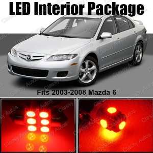   : Red LED Lights Interior Package Deal Mazda 6 (8 Pieces): Automotive