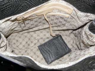 MARC FISHER GREY CROC DRESS FOR SUCCESS FLAP TOTE BAG  