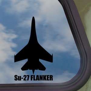 Su 27 FLANKER Black Decal Military Soldier Window Sticker:  
