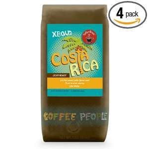 Coffee People Costa Rica, Whole Bean Coffee, 12 Ounce Boxes (Pack of 4 