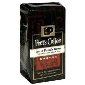  Peets Coffee, Coffee Ground Decaf French Ro, 12 Ounce (6 