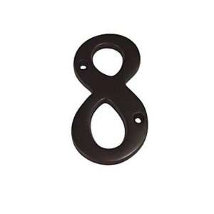 Taymor 25 ORBN48 25 BN Series Solid Brass 4 Inch House Number, 8, Oil 