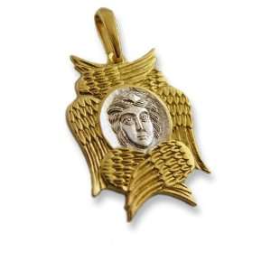  Angel Wings Protection Medal Russian Icon Pendant Sterling Silver 