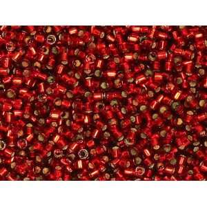  8g Trans Silver Lined Ruby Red Delica Seed Beads Arts 