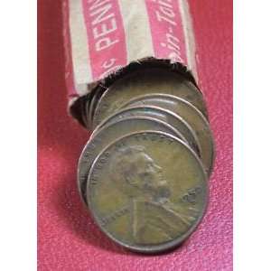    50 Coin Roll   1952 S LINCOLN WHEAT Pennies 