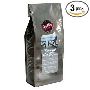 Timothys World Coffee, Breakfast Blend, Ground, 10 Ounce Bags (Pack 