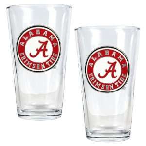 Alabama Crimson Tide NCAA 2pc Pint Ale Glass Set  Sports 