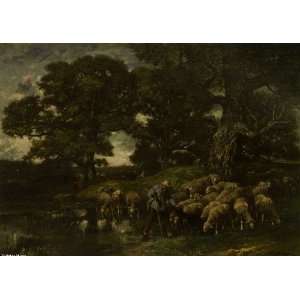  FRAMED oil paintings   Charles Emile Jacque   24 x 18 