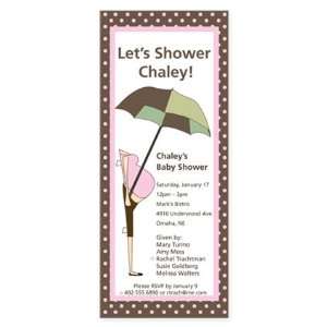  Showered In Pink Polka Dots Baby Shower Invitation: Health 