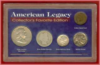 Collectors Favorite American Legacy 5 Coins 90% Silver  