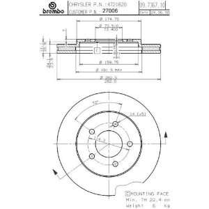  Brembo BDR27006 Brake Rotor Automotive