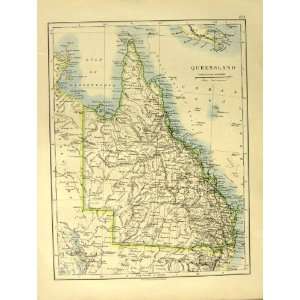  1918 Map Queensland Australia Adelaide Kangaroo Arnhem 