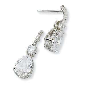  Pear Shape Earring with White CZ Cheline Jewelry