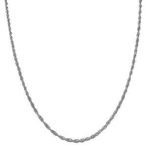  14 Karat White Gold Cordina Rope Chain (18 Inch) Jewelry