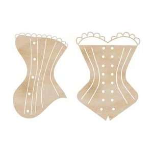   Wood Flourishes 2/Pkg Corsets; 3 Items/Order Arts, Crafts & Sewing