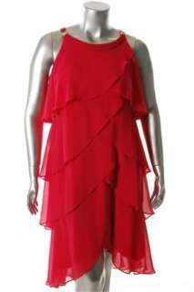 SL Fashions NEW Plus Size Semi Formal Dress Pink Embellished Tiered 