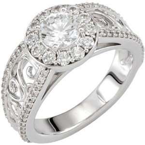  Platinum Diamond Engagement Ring   1.17 Ct.: Jewelry