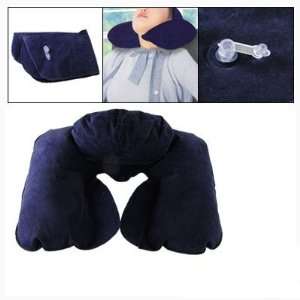   Blue U Shape Air Cushion Head Rest Inflatable Pillow Pad Neck Guard