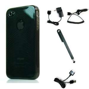 pack with Black Target Design Flex Case for Apple iPhone 4S and iPhone 