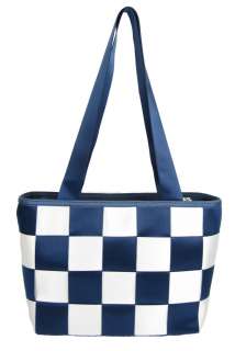 SEATBELT PURSE WHITE NAVY blue checkered hand bag NY Giants SAILOR 