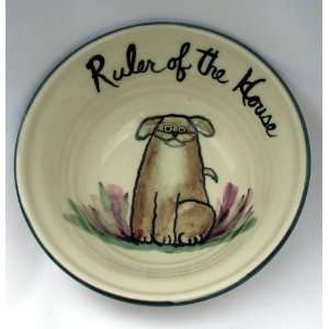    Ruler of the House Dog Bowl by Moonfire Pottery