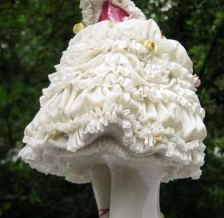 Large Volkstedt Dresden porcelain Lace Ballerina figurine 10 Tall 