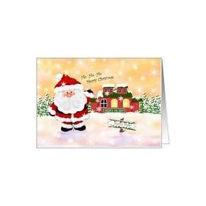 Santa Claus & Toy Shop Christmas Cards Card