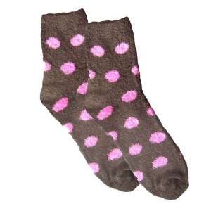  Red Carpet Studios Spa Socks, Brown and Pink Polka Dot 