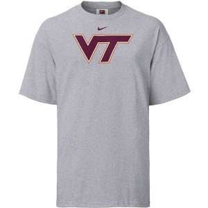  Nike Virginia Tech Hokies Ash College Logo T shirt Sports 