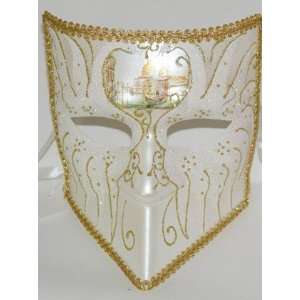  Venetian Antique Visor Shape Mask in Gold Pattern Toys 