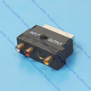 RGB Scart to Composite 3RCA S Video AV TV Audio Adapter  