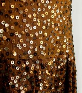 Nanette Lepore Scandal Sequin Dress Antique Gold 2 $598  