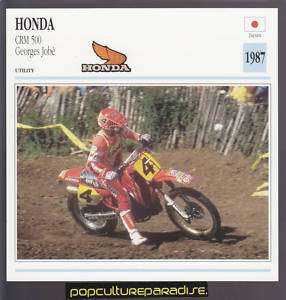 1987 HONDA CRM 500 Georges Jobe Atlas Motorcycle CARD  