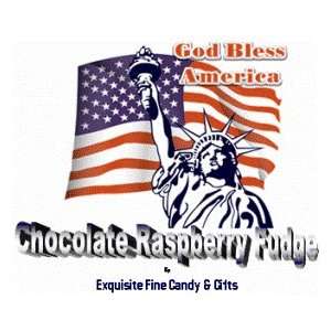 Custo Labeled Gift God Bless America Chocolate Raspberry Fudge Box 