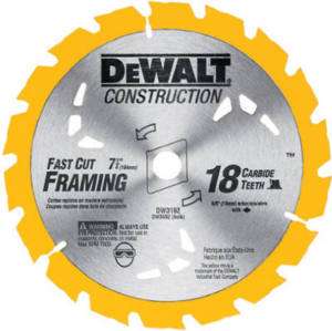 DEWALT DW3192 7 1/4, 18 Tooth, Carbide Saw Blade  