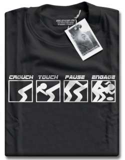 Crouch Touch Pause Engage CTE Rugby Mens T Shirt Black  
