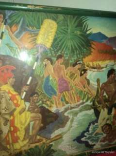   Pr. HAWAIIAN Prints WPA Artist E. SAVAGE Tropical Island Hawaii 1940s