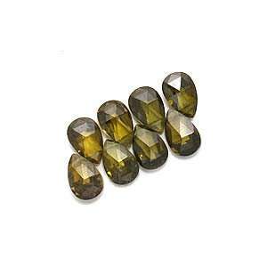  Cubic Zirconia CZ Briolettes 6 x 9mm Olivine Green Beads 