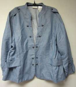 CHICOS SARGEANT CHIC SALYTA JACKET ~ CHAMBRAY BLUE ~ NWT $89 ~ CHICO 