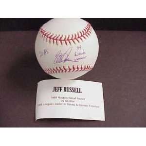   Jeff Russell Autographed Baseball   w TRI STAR COA: Sports & Outdoors