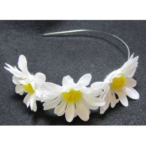  NEW White Daisy Flower Headband, Limited.: Beauty