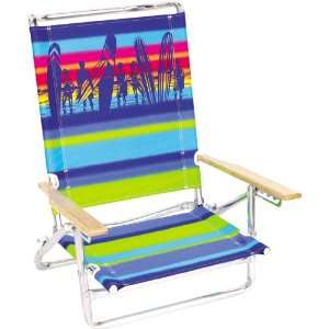  Rio Sports Designer Print 5 Position Beach Chair: Sports 