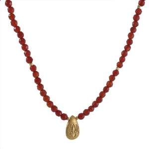  SATYA  Carnelian Lotus Necklace Jewelry