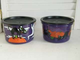 Tupperware Holiday Snack Canister Small Halloween Ghost Black Cat 