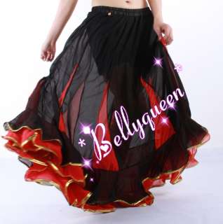 Belly Dance Costume Skirt Black Red  