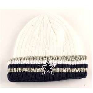  Dallas Cowboys Cuffed Ribbed Knit Hat (White) by Reebok 